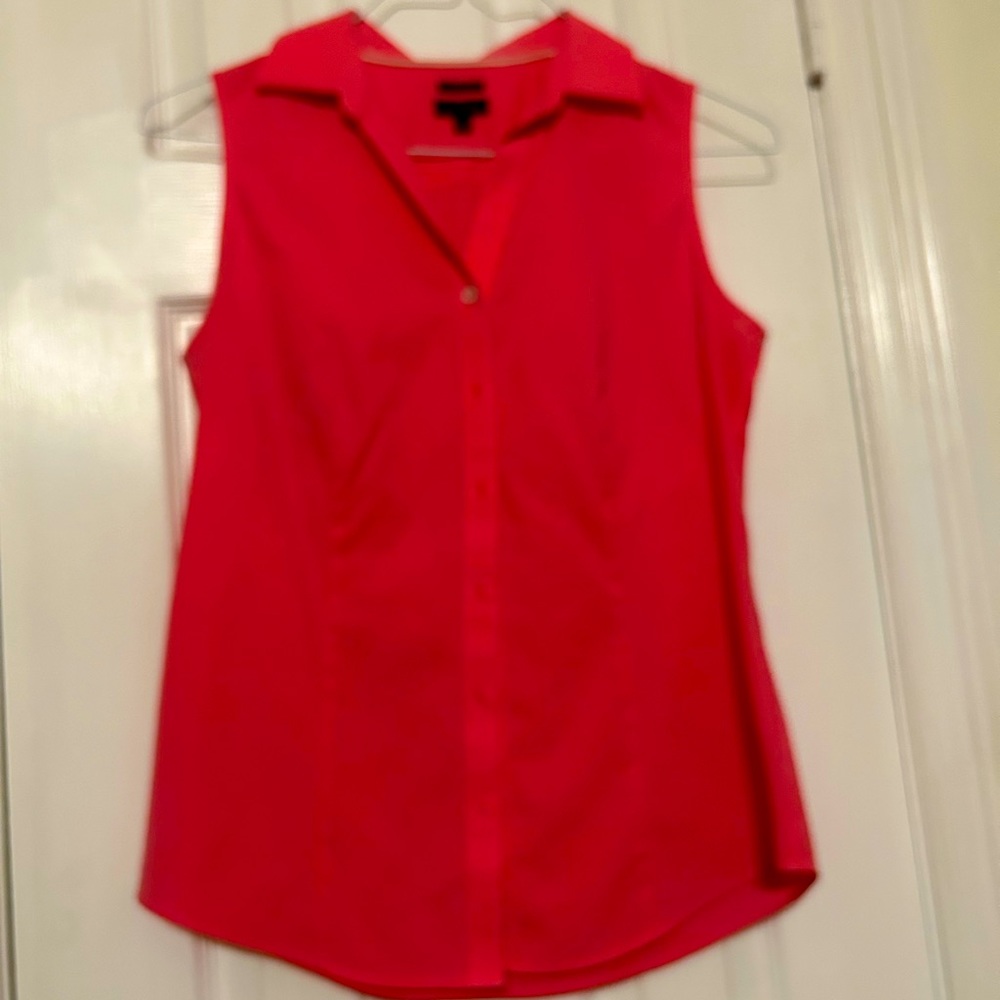 Talbots Button Down Non-Iron Misses Size 2 Sleeveless